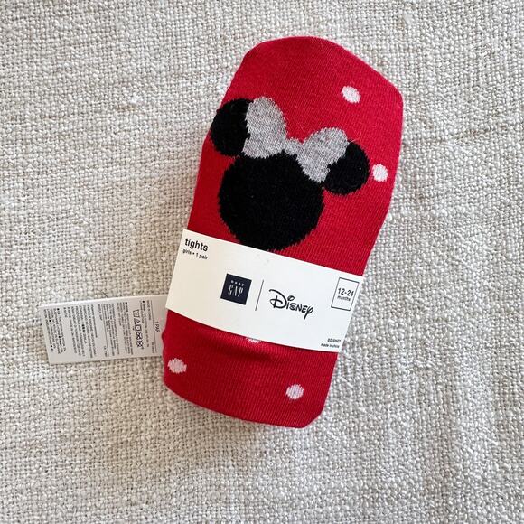 NWT Gap Disney Red Minnie Tights 12-24mo - Picture 1 of 3